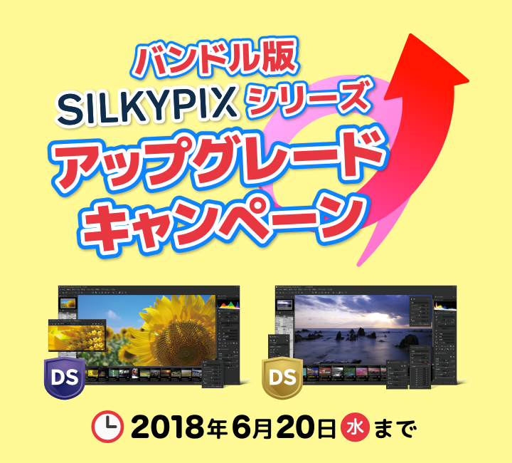 バンドル版SILKYPIXシリーズ アップグレードキャンペーン 2018年6月20日(水)まで
