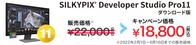 SILKYPIX Developer Studio Pro11 キャンペーン価格 18,800円